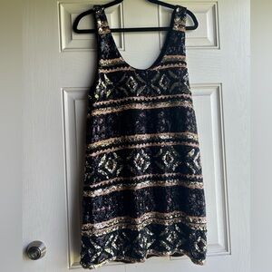 Free People Sequin Mini Dress, Size Medium